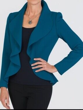Vintage St John Boutiques Santana Knit Ruffle Cardigan